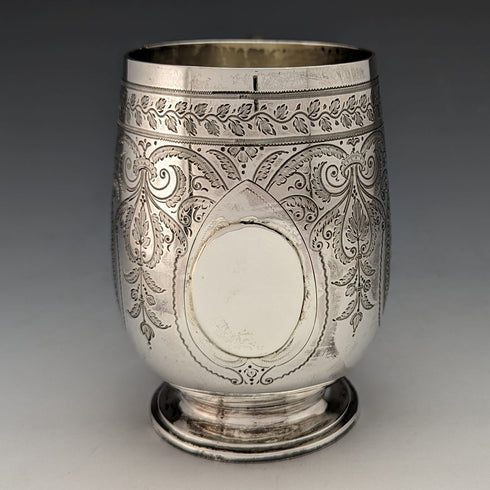 1887 British Antique Sterling Silver Mug 178g John Aldwinckle & Thomas Slater